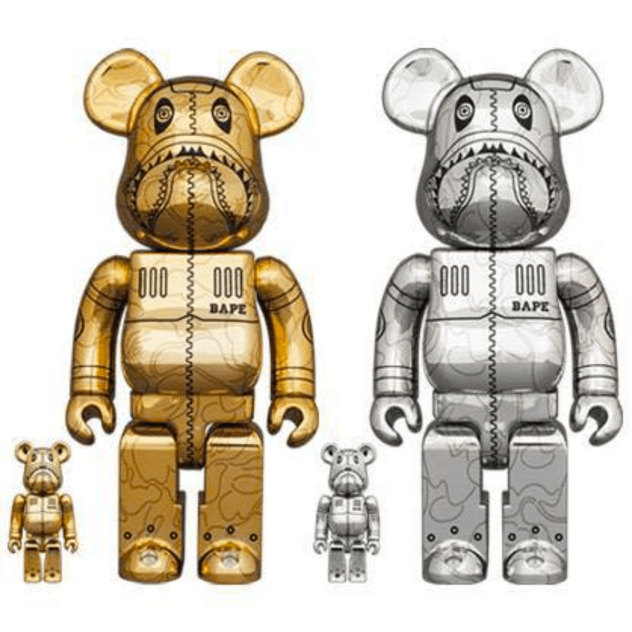 BAPE x Hajime Sorayama Camo Shark 400%＋100% SET Be@rBrick