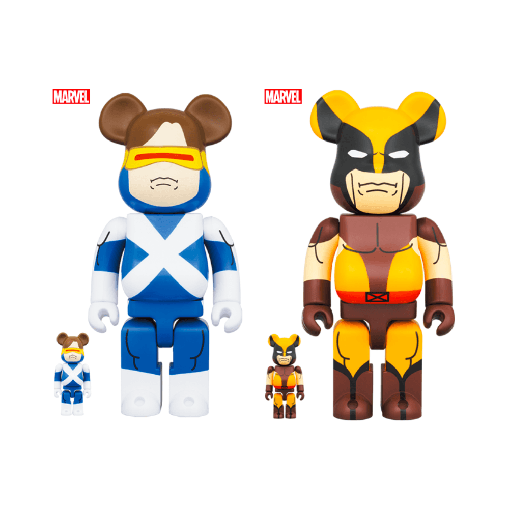 Wolverine (Brown Ver.) & Cyclops (Variant Suit Ver.) Set of 2pcs 100％ &  400％ Be@rBrick