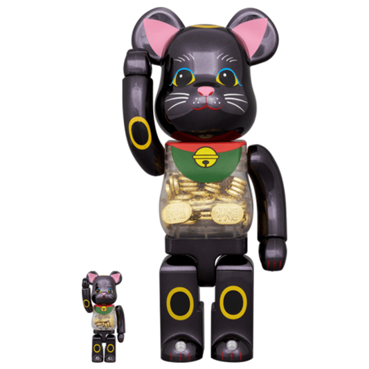 「日限」招き猫 小判 千万両 黒メッキ 100％ & 400％ / 1000% Be@rBrick - CRA5Y SHOP