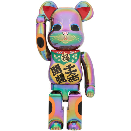 「日限」招き猫 開運・千万両 黒透明メッキ 1000％ BE@RBRICK - CRA5Y SHOP