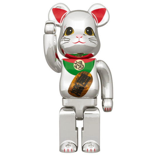 招き猫 開運 銀メッキ 発光 400％ BE@RBRICK - CRA5Y SHOP