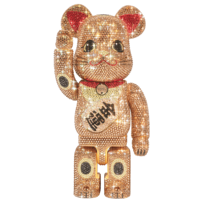 CRYSTAL DECORATE 招き猫 金 金運 400％ BE@RBRICK - CRA5Y SHOP