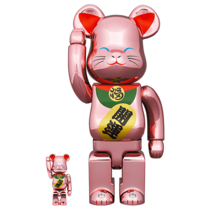 招き猫開運桃金メッキ100％ & 400％ BE@RBRICK – CRA5Y SHOP