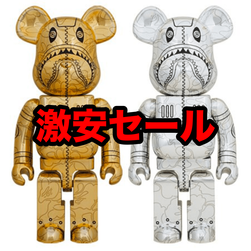 吉安* BAPE x Hajime Sorayama Camo Shark 1000% SET Be@rBrick ...