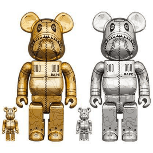 BAPE x Hajime Sorayama Camo Shark 400%＋100% SET Be@rBrick - CRA5Y SHOP