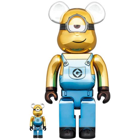 ミニオンと怪盗グルーのはじまりの物語 MINIONS STUART Chrome Ver. 100％ & 400％ / 1000% Be@rBrick - CRA5Y SHOP