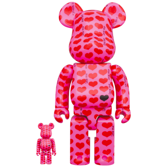 Pink Heart 100％ & 400％ Be@rBrick - CRA5Y SHOP